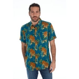 Distortion Men's Tiger Button Down Shirt
